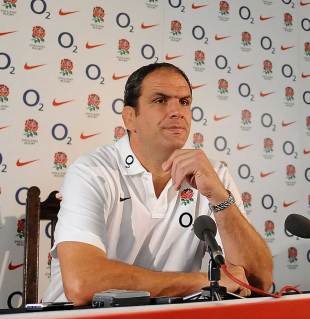 England boss Martin Johnson fields questions in his last press conference before flying to New Zealand, Pennyhill Park, Bagshot, England, August 29, 2011