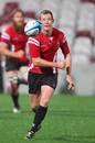 Canada's Ander Monro releases the ball against the Queensland XV