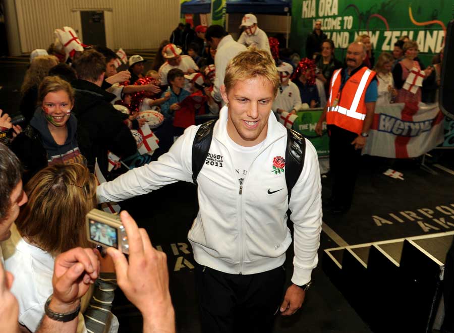 England captain Lewis Moody arrives at Auckland Airport