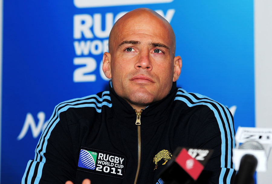 Argentina captain Felipe Contepomi looks thoughtful as he answers the media