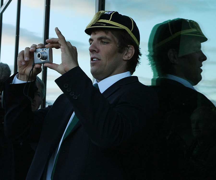 Ireland's Donncha O'Callaghan practices his photography skills