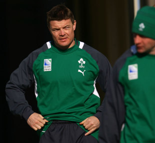 Ireland captain Brian O'Driscoll looks on, Ireland training session, Rugby World Cup, Queenstown Events Centre, Queenstown, New Zealand, September 6, 2011