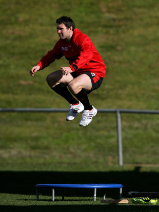 Stephen Jones works out away from the squad during a Wales IRB Rugby World Cup 2011 training session, Porirua Park, Wellington, New Zealand, September 6, 2011