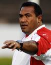 Tongan head coach Isotolo Maka drives his team
