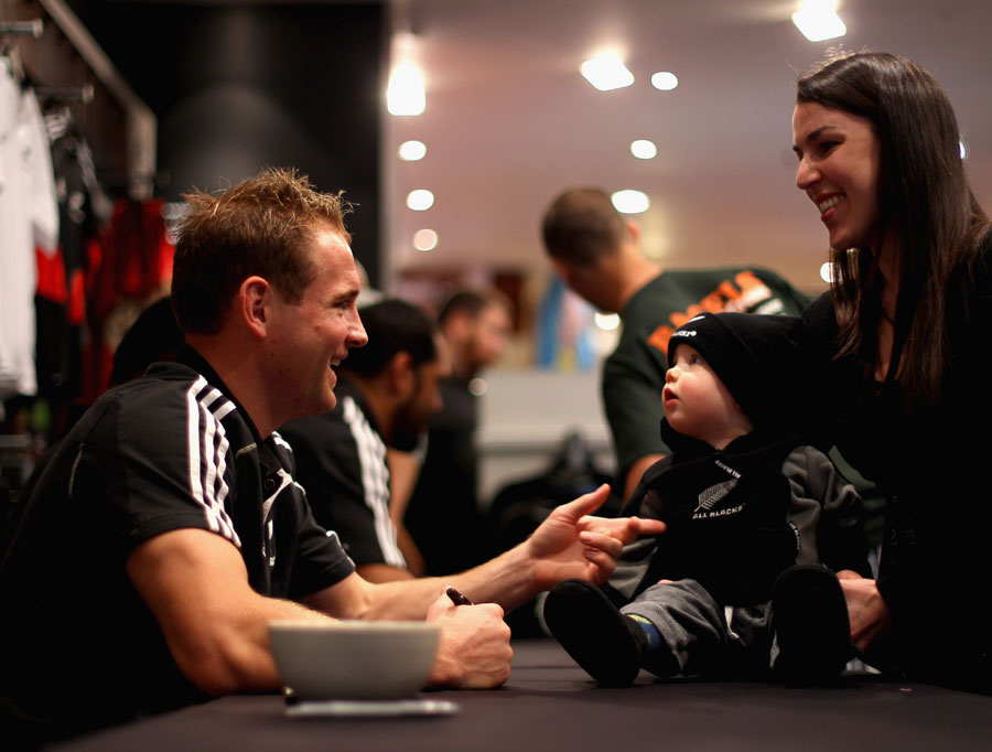 Andy Ellis meets one of the All Blacks' youngest fans