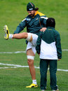 South Africa's Victor Matfield limbers up for training
