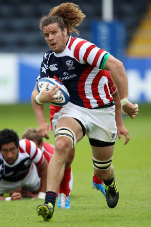 USA Eagles flanker Todd Clever on the burst, USA v Russia, Bowl Final, Churchill Cup, Sixways, Worcester, England, June 18, 2011
