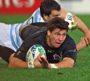 England's Ben Youngs touches down for a try, England v Argentina, Rugby World Cup, Otago Stadium, Dunedin, New Zealand, September 10, 2011