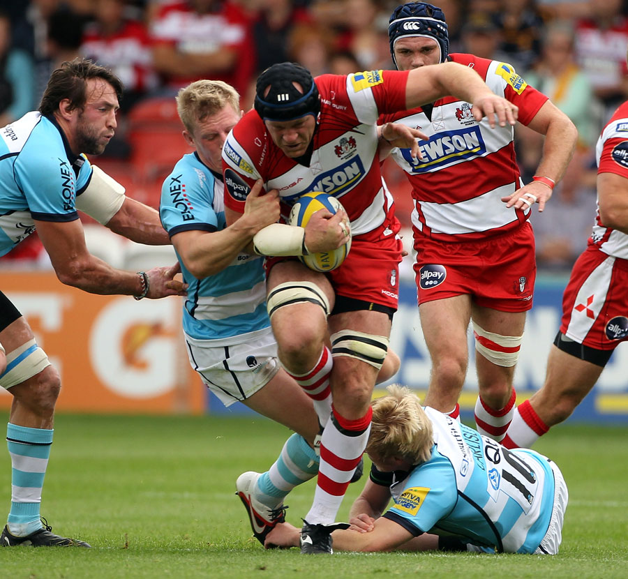 Gloucester's Peter Buxton rampages forward