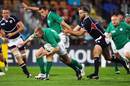 Ireland's Keith Earls tries to break through the USA Eagles defence