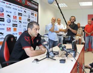 Toulon's owner Mourad Boudjellal announces that Bernard Laporte will take over from the outgoing Philippe Saint-Andre, Toulon, France, September 12, 2011