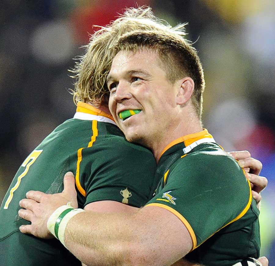Springboks captain John Smit is a happy man after seeing his side sweep aside Fiji in their Pool D clash