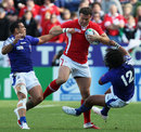 Wales centre Jamie Roberts blasts a hole in the Samoa defence