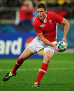 Wales' Rhys Priestland looks to shift the ball