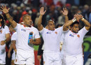 Tonga celebrate their victory over Japan