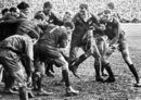 The All Blacks and Springboks battle for the ball