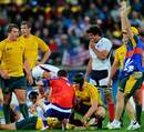 Referee, physios and players alike show their concern over Anthony Fainga'a