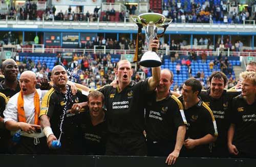 Wasps celebrate with the 2003 European Challenge Cup