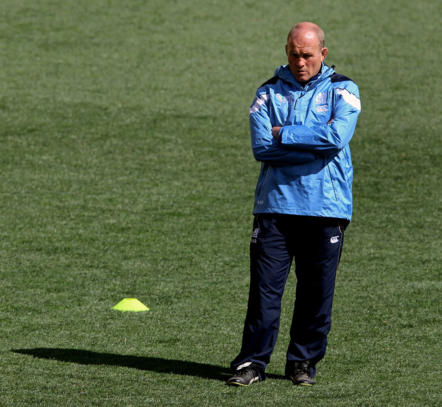 Scotland head coach Andy Robinson presides over training