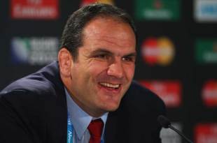 Martin Johnson is a happy man in the aftermath of England's win, England v Romania, Rugby World Cup, Otago Stadium, Dunedin, New Zealand, September 24, 2011