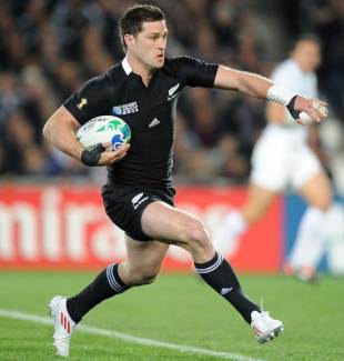 New Zealand's Cory Jane runs in for his try, New Zealand v France, Rugby World Cup, Eden Park, Auckland, New Zealand, September 24, 2011