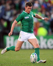 Ireland's Ronan O'Gara gets ready to knock over a conversion
