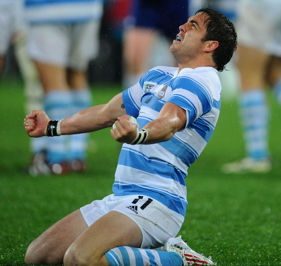 Horacio Agulla celebrates Argentina's victory