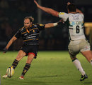 Worcester fly-half Andy Goode attempts a drop goal