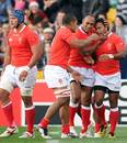 Tonga celebrate their try
