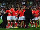 Tonga celebrate their historic victory over France