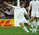 England's Jonny Wilkinson kicks for the posts