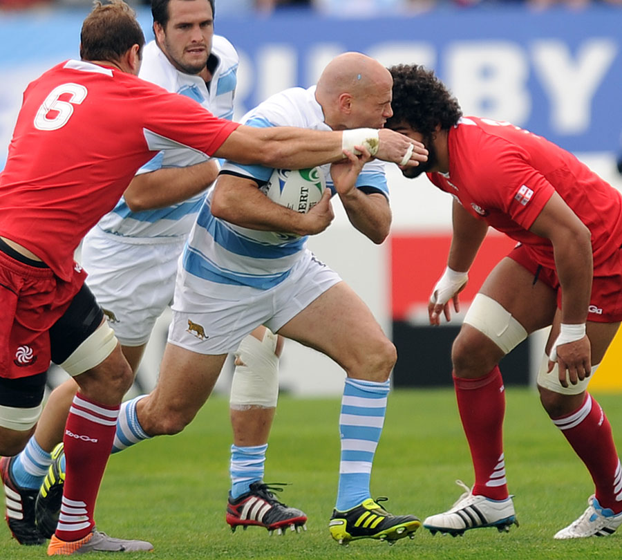 Argentina's Felipe Contepomi attempts to force an opening