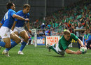 Ireland's Keith Earls lunges for the line
