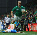 Ireland's Keith Earls dives in for his second try of the match