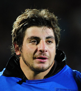 Georgia's Lekso Gugava listens to his side's national anthem, Scotland v Georgia, Rugby World Cup, Rugby Park Stadium, Invercargill, New Zealand, September 14, 2011
