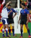 France's Fabrice Estebanez receives his marching orders from Steve Walsh