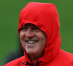 Wales coach Warren Gatland is all smiles in training, Wales training session, Newtown Park, Wellington, New Zealand, October 5, 2011