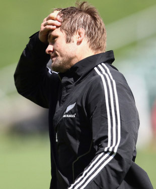 All Blacks captain Richie McCaw looks on during a training session, New Zealand training session, Rugby World Cup, North Harbour Stadium, Albany, New Zealand, October 5, 2011
