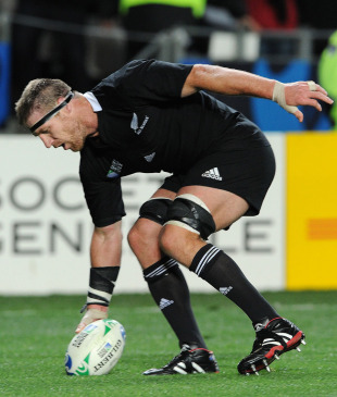 New Zealand's Brad Thorn touches down for a try, New Zealand v Argentina, Rugby World Cup quarter-final, Eden Park, Auckland, New Zealand, October 9, 2011