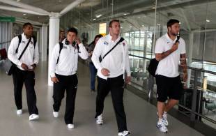 Four of England's players arrive back in Heathrow after their World Cup exit, Heathrow Airport, London, October 10, 2011