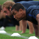 Thierry Dusautoir and team-mates force a few push-ups