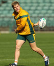Australia's James O'Connor shows off his skills during training