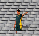 Wallabies boss Robbie Deans issues instructions from the stands