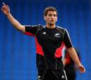 New Zealand's Aaron Cruden calls the shots during training