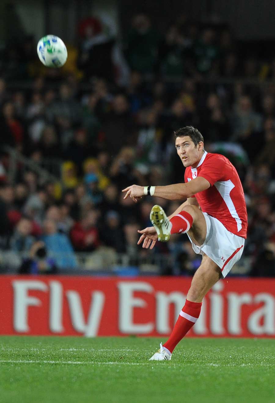 Wales fly-half James Hook lands an early penalty