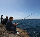 France lock Julien Pierre enjoys a spot of fishing