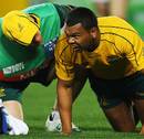 Australia's Kurtley Beale struggles to recover from what looked to be a hamstring strain