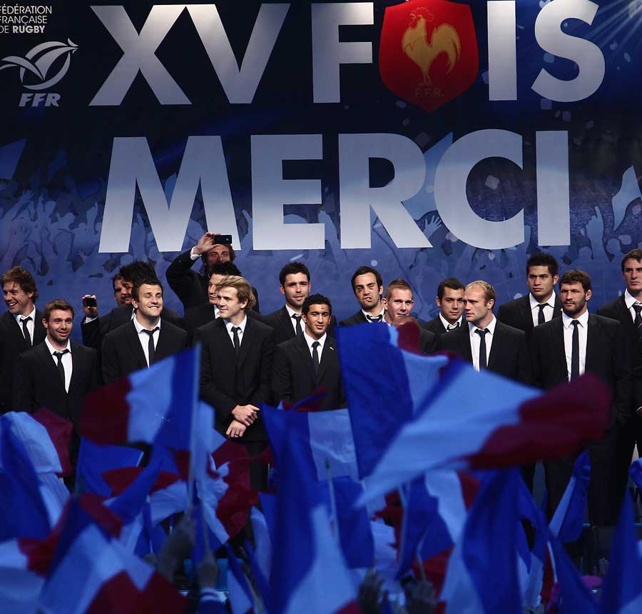 The French players arrive back in Paris to a heroes welcome
