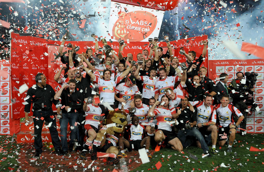 The Lions celebrate their Currie Cup Final triumph over the Sharks