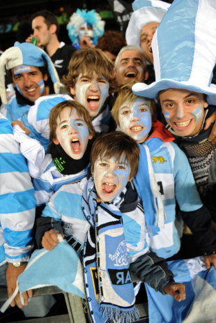 Argentina fans enjoy their clash with the All Blacks, New Zealand v Argentina, Rugby World Cup quarter-final, Eden Park, Auckland, New Zealand, October 9, 2011